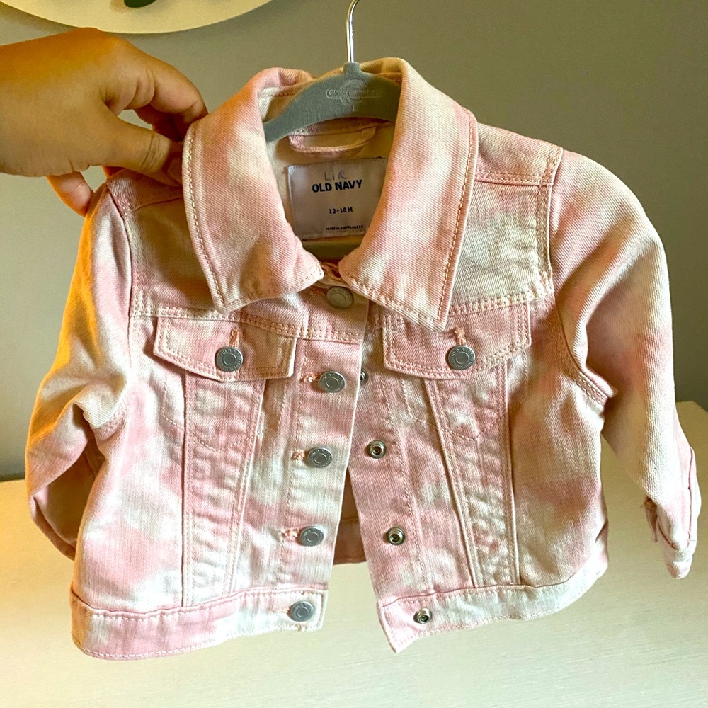 Old Navy Pink tie dye Jean jacket